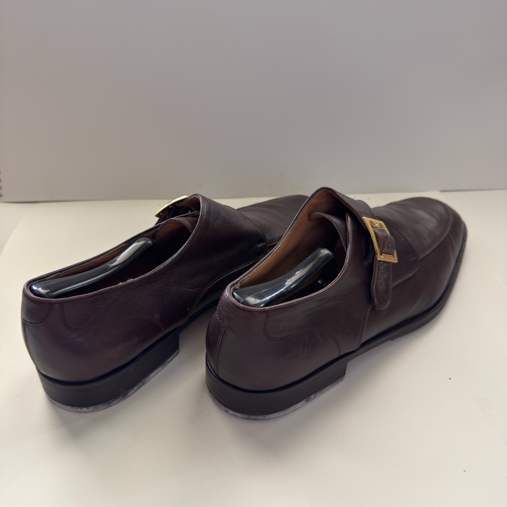 Bally Dark Brown Leather Single Buckle Monk Loafers - Picture 4 of 7
